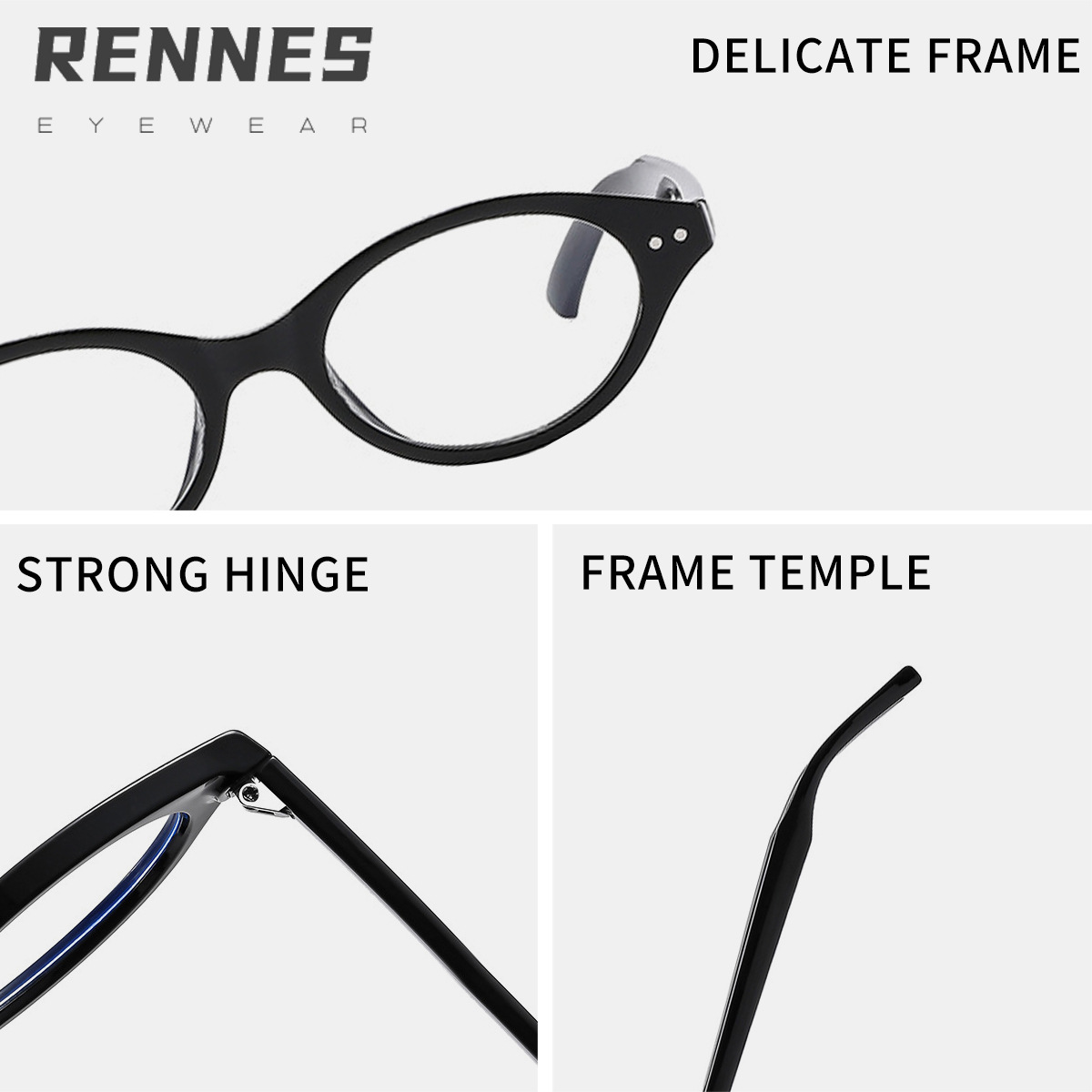 Retro Nerd Gafas anti-azul con montura negra para mujer Nuevo estilo salvaje Gafas de montura de miopía ovalada de alta gama coreana