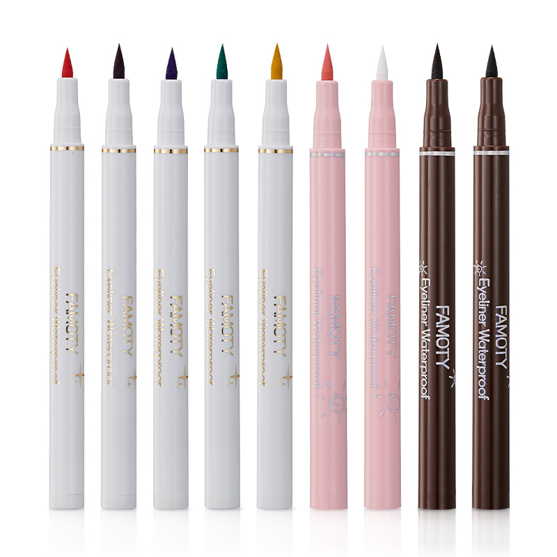 Color eyeliner FAMOTY non-blooming Eyeliner Liquid long-lasting quick-drying waterproof eyeliner lying silkworm pen Cosmetics Wholesale