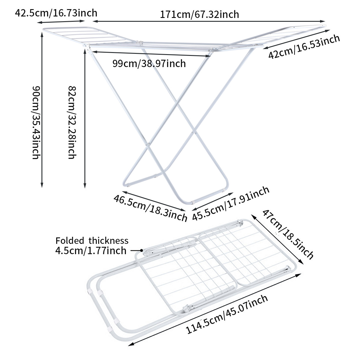X-wing suelo percha de secado balcón plegable interior y exterior sin instalación edredón almacenado edredón doméstico mayorista