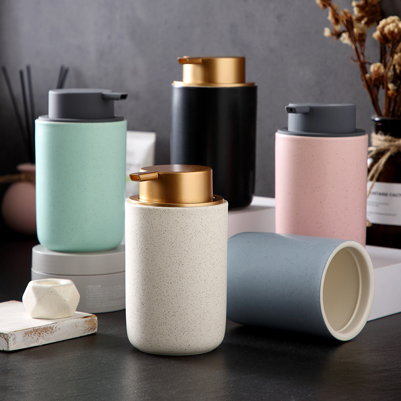 Simple recta prensa ducha gel espuma cerámica botella de cerámica desinfectante de manos sub-Botella champú espuma mousse espuma