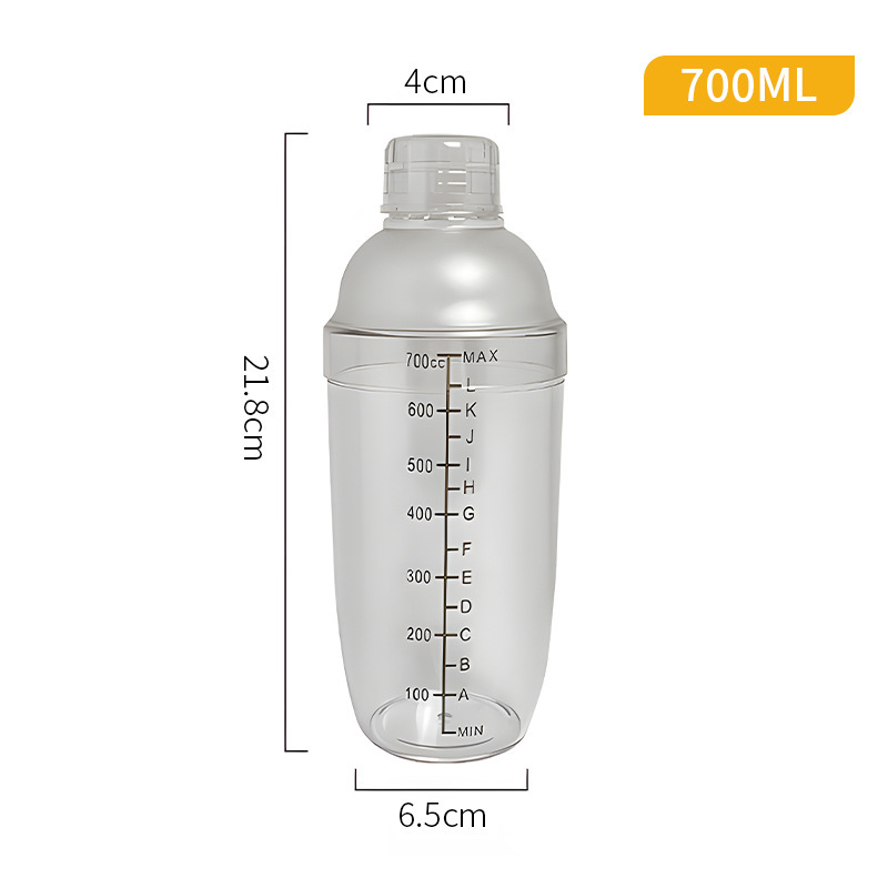 シェイクカップ3点セット 手回しプラスチック製ミキサー ミルクティー用シェイクツール レモンをたっぷり刻む目盛り付きフルーツアイスキューブポット|undefined