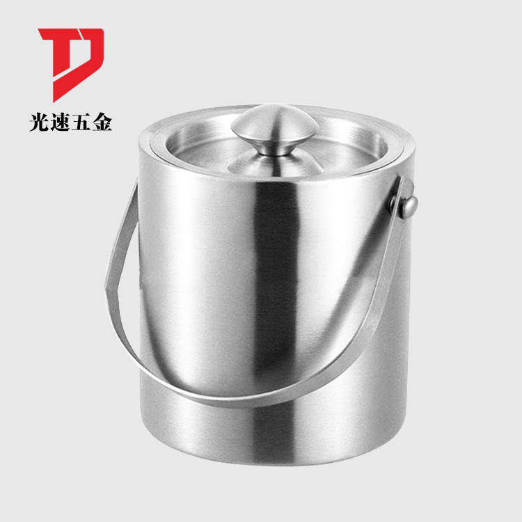 Los fabricantes suministran cubo de hielo aislado de doble capa de forma especial champán cerveza Cubo de acero inoxidable metal Barra de vino cubo de hielo