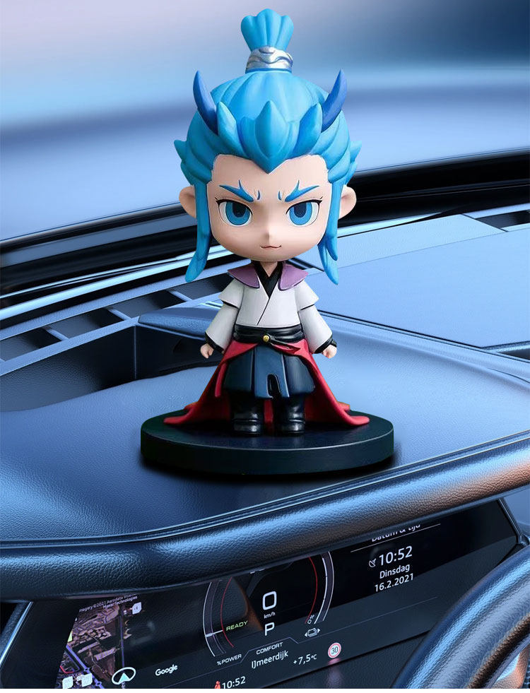 Car Dashboard Interior Decoration Nezha and Ao Bing Bobblehead Figures Nezha: the Magic Child Desktop Ornaments