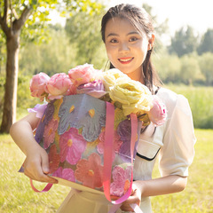 加大號正方形禮品袋鮮花禮物袋教師節方形手提袋生日伴手禮紙袋子