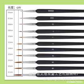 狼毫勾线笔油画水彩绘画尖头笔手绘批发水粉描边笔专用木质油性