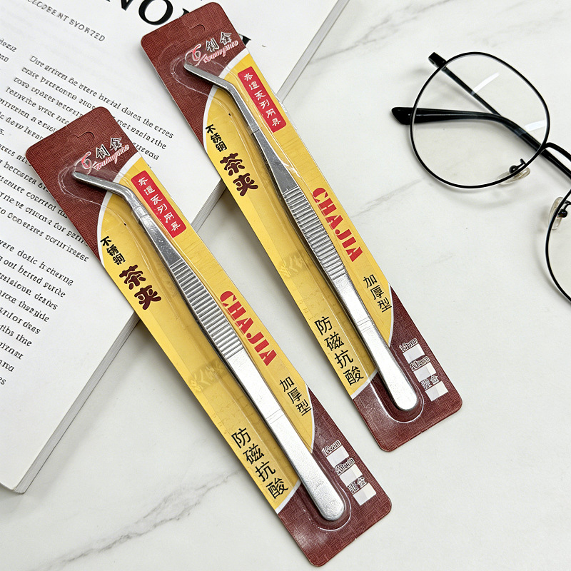 Non-Slip Stainless Steel Tea Tongs, Thickened and Heat-Resistant, Multi-Purpose Tweezers for Easy Tea Handling, Tea Ceremony Accessories