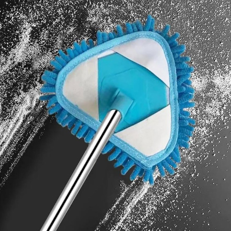Kitchen Living Room Lazy Floor Cleaner Chenille Mop Triangle Retractable Glass Window Cleaner