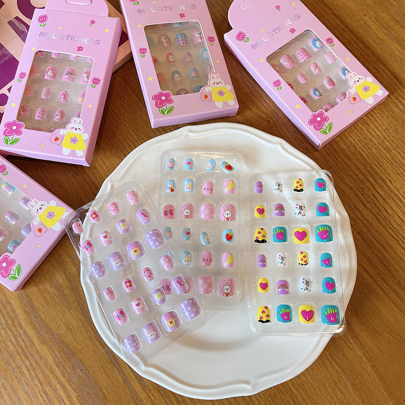 Niños niña pegatinas de uñas extraíbles de dibujos animados lindo bebé autoadhesivo gel de gelatina dulce princesa parche de uñas