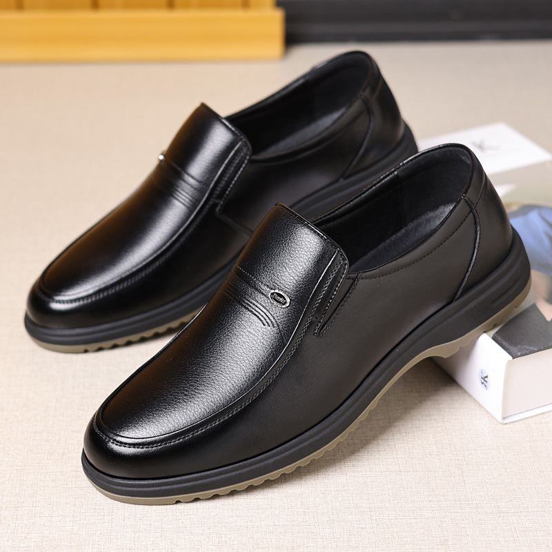 Men's Formal Leather Slip-on Loafers, Comfortable Soft Sole Shoes_voghion.com
