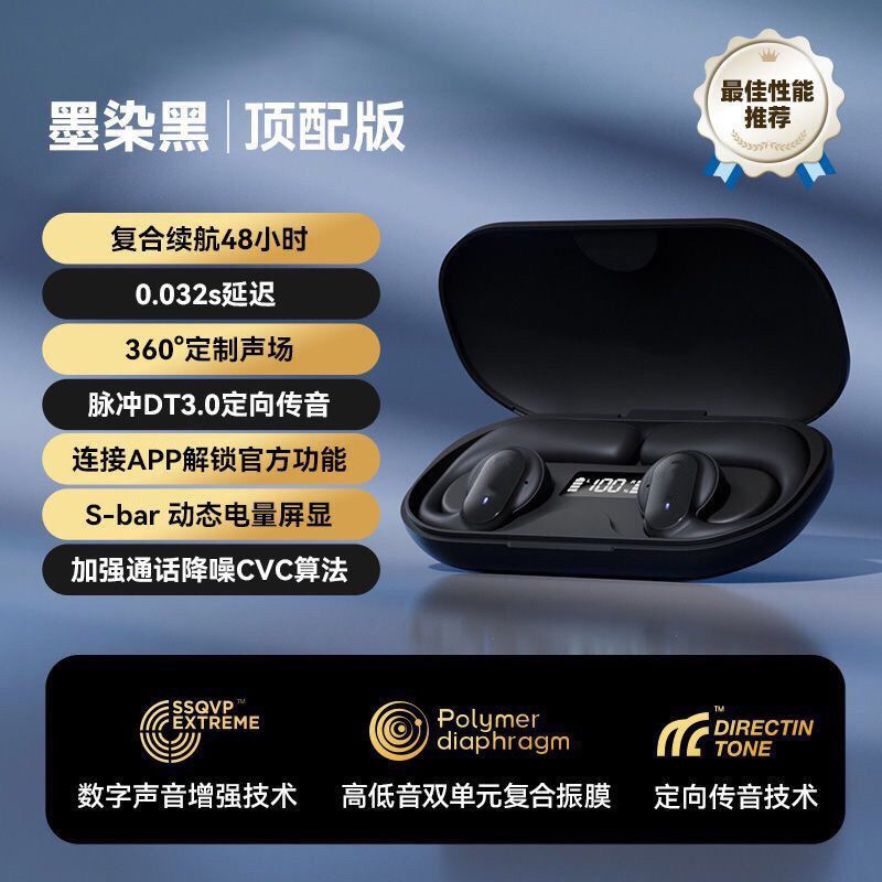 New S901 Open Air Conduction Hanging Ear Wear Not into Ear OWS Wireless Bluetooth Headset 5.3 Digital Display Power