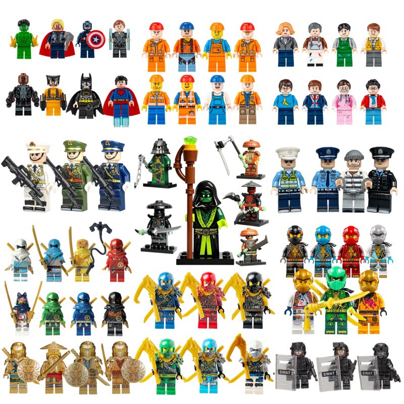 Cross-Border Mini Figures Building Blocks Heroes Ninja Police Career World Assembly Toys Boys Educational Small Particles Wholesale Cross-Border Mini Figures Building Blocks Heroes Ninja Police Career World Assembly Toys Boys Educational Small Particles Wholesale