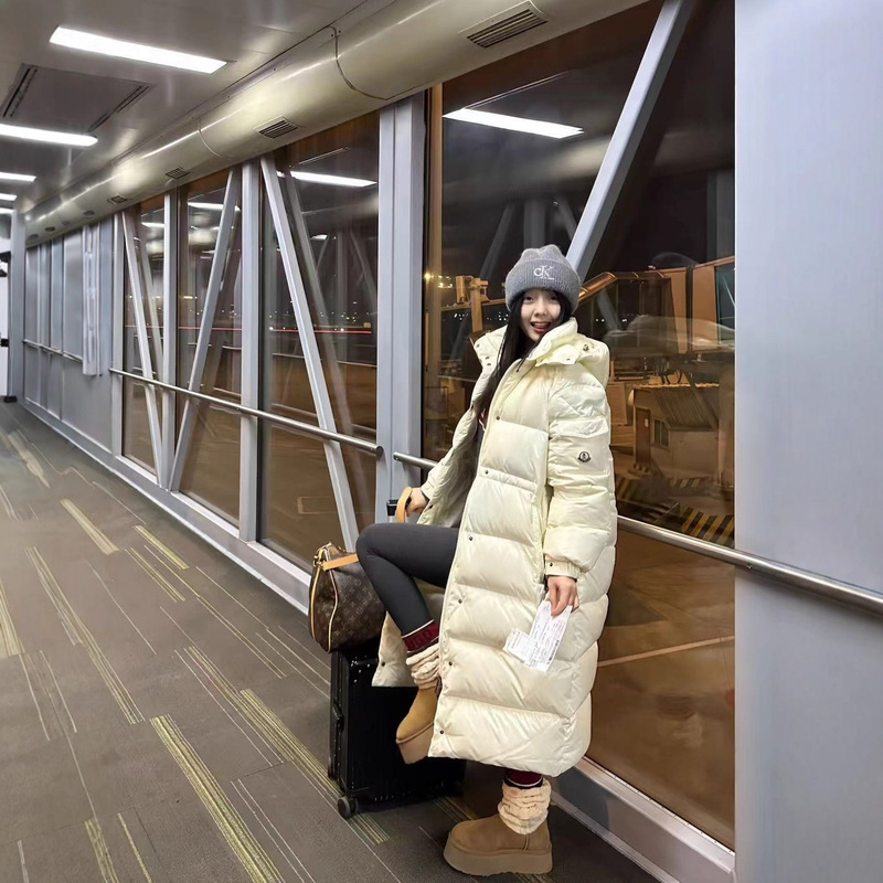 High-Quality ~ Autumn and Winter m Mengkou Women's Mid-Length Hooded Jiujiang down Jacket Thickened Warm Puffer Coat