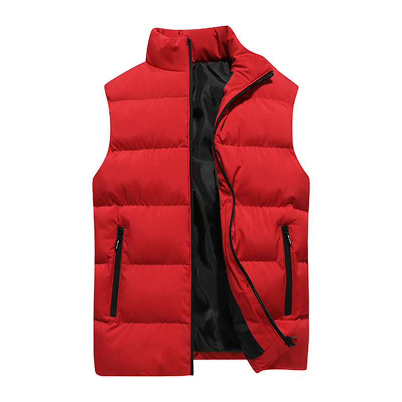 Parejas de algodón chaleco de invierno caliente chaqueta de gran tamaño para hombres y mujeres de hombro amplio collar de moda