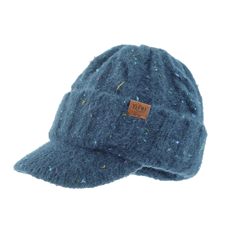 Japanese Style Versatile Colorful Sequin Duckbill Cap Autumn Winter Outdoor Casual Thickened Warm Ear Protection Face_voghion.com