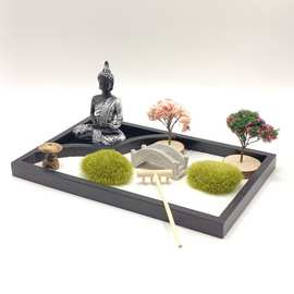 23031佛像家居装饰摆件工艺品 亚马逊花园景观禅意沙盘日式枯山水