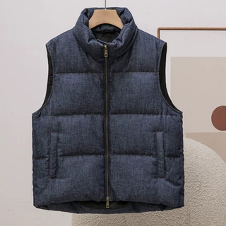 牛仔羽绒服马甲时尚休闲马夹白鸭绒外套短款轻薄女装2026秋季新款