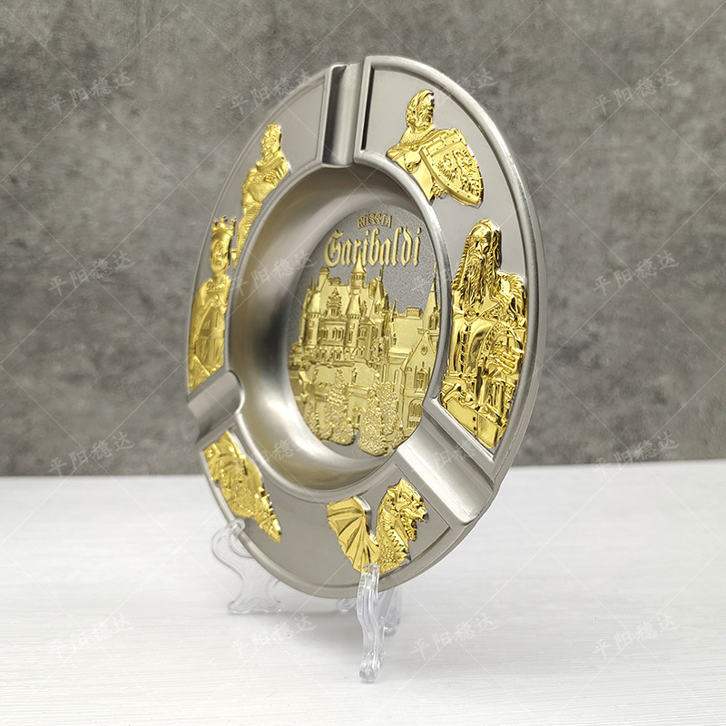 俄罗斯英雄纪念盘定制哑光镍与金色双色表彰纪念盘工厂批发