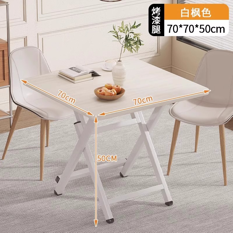 Mesa de comedor plegable, mesa redonda simple, mesa de alquiler, mesa portátil al aire libre, mesa de comedor cuadrada