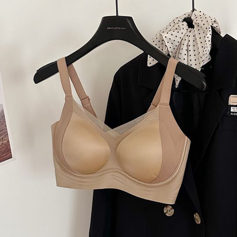 2205 # Ropa interior de mantenimiento de camelia mujeres reunida, tira, antiflacidez, taza fija, sujetador de malla de satén de lujo ligero