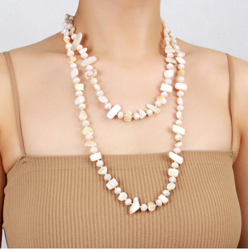 75g Weight Necklace Classification Shell Chain Material Beaded Chain Chain Type 1 Piece Quantity Festival Occasion Shell Material Geometric Pattern Women's Gender Vacation, Simple Style Style Vacation Simple Style Geometric Shell Beaded Chain Beaded Necklaces Wholesale 无