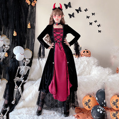ハロウィン大人コスチュームロールプレイング魔女コスチュームヴァンパイア女王コスチュームナイトクラブパーティーパニエロパフォーマンスコスチューム