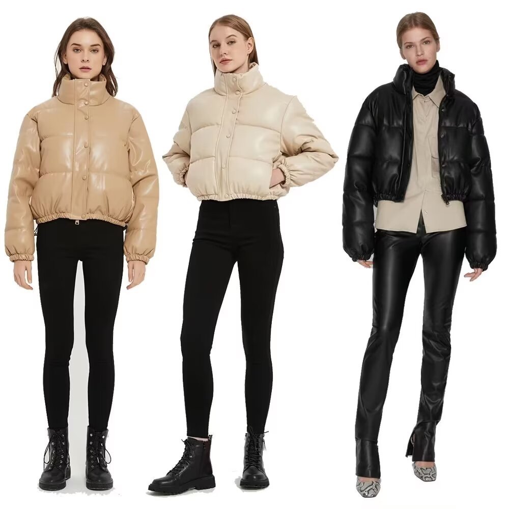 Women's Clothing 2024 Winter New Women's Urban Casual Leather Cotton Jacket_voghion.com