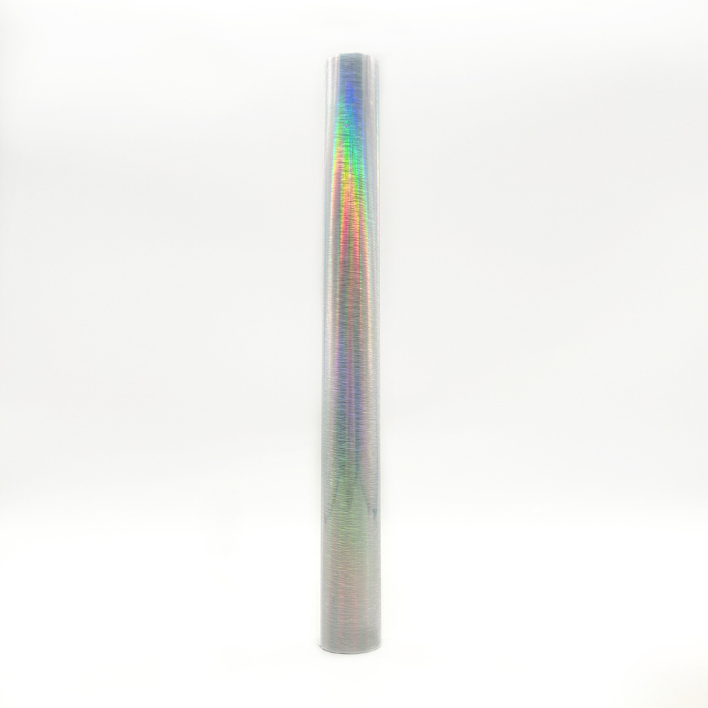 PET镀铝膜银色素面松针镭射洗铝转移膜热转印金属膜装饰材料