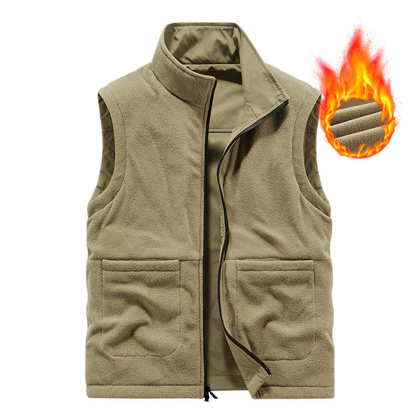 Double-sided demi-season warm vest for leisure
