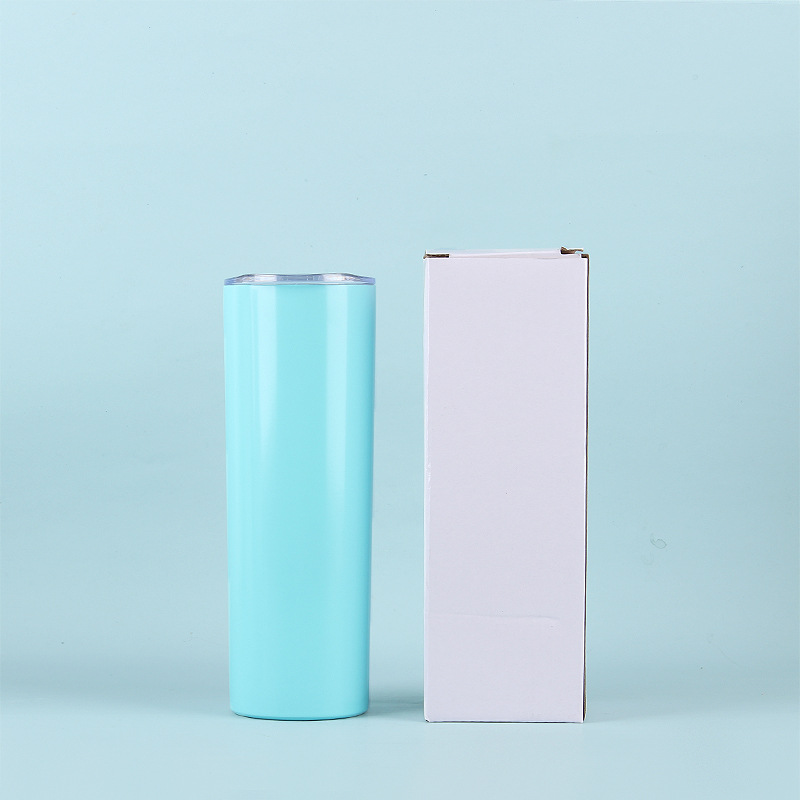 20oz taza de vacío portátil taza recta adelgazante taza de acero inoxidable taza recta taza de coche 600ml