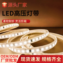 户外亮化高压灯带24V无背胶实心led硅胶灯带防水氛围220v灯带