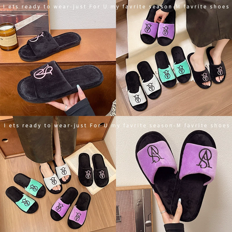 Большой размер осень и зима новая пара дома пол теплый хлопчатобумажные тапочки мужской дом рот тапочки женщины оптом