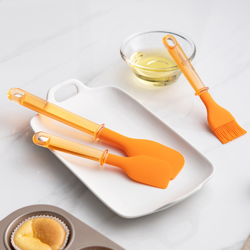 Self-designed High Temperature Resistant Food Grade Silicone Soft Spatula Cream Scraper Spatula Cooking Tool Oil Brush