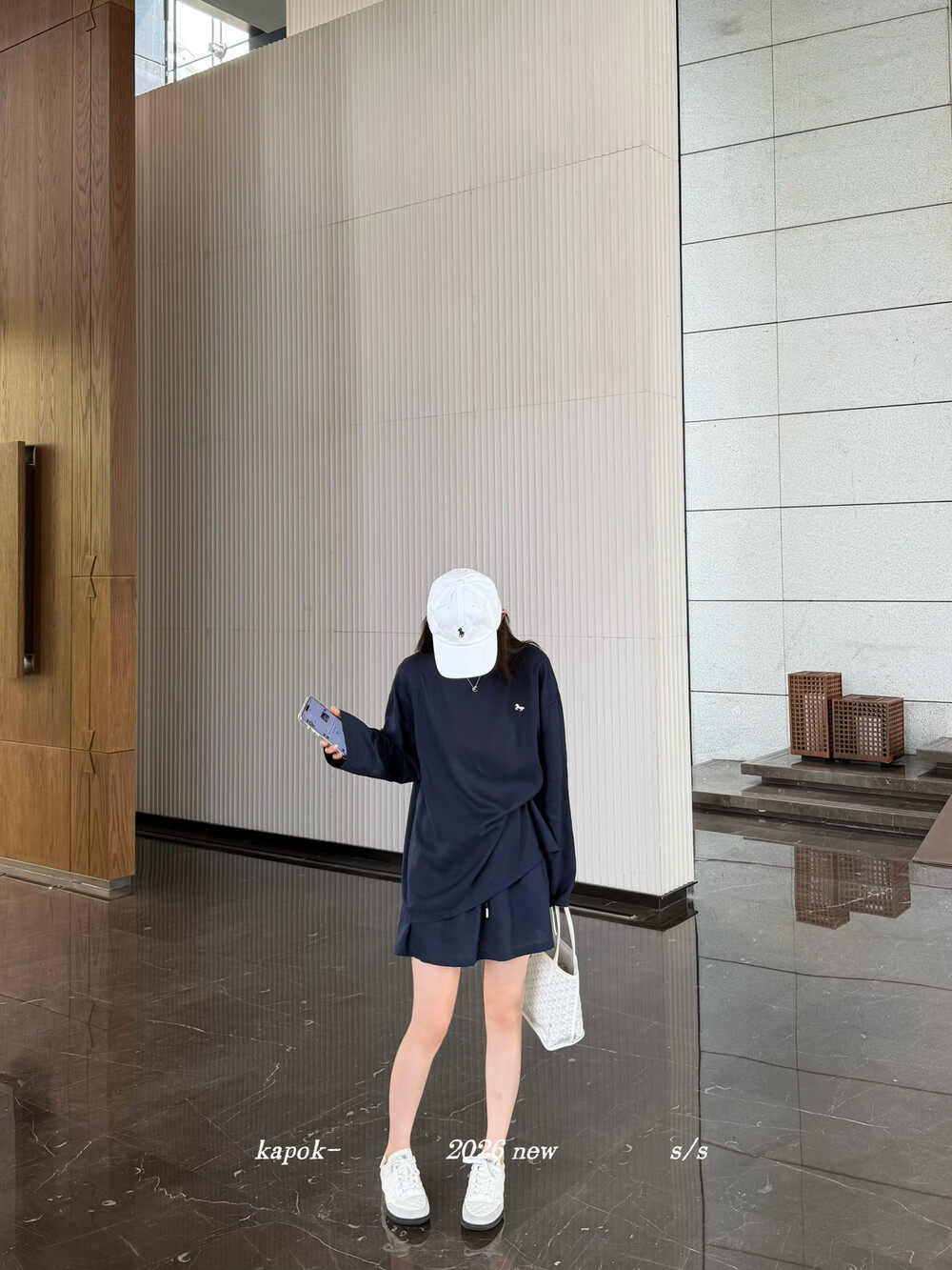 Bộ hai mảnh áo chống nắng tay dài thêu ngựa nhỏ kết hợp chân váy midi cạp thun — màu trắng, Xanh da trờicolor chi tiết 13