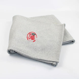 Promotion heather grey stadium sweatshirt fleece blanket