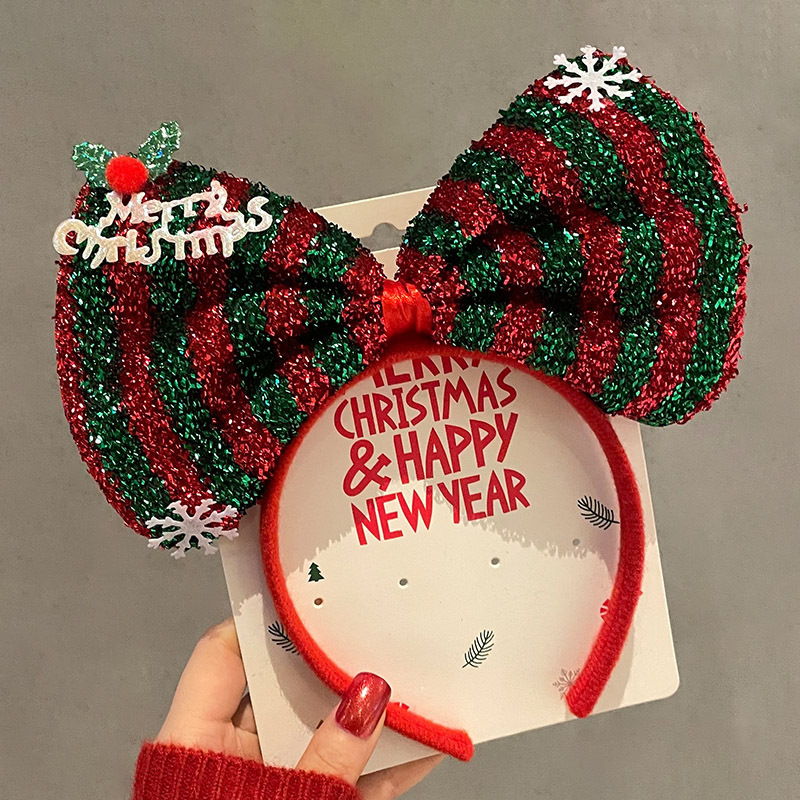Bonito Minnie arco de cabeza de Navidad mujer dulce cabello fijación de cabello fiestas de cabello adornos de tocado
