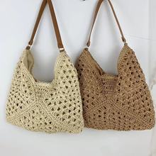 韩系编织包包新款时尚单肩包百搭休闲通勤腋下包单肩背手工钩针包