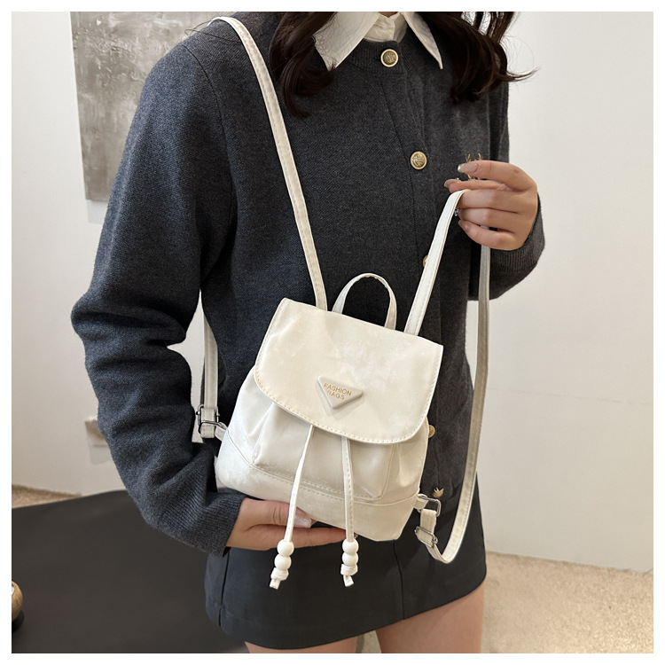 360g Weight Sewing Thread Fashion Element Flip Cover Closure Type Double Shoulder Straps Strap Type Functional Backpack Bags Type Casual Occasion Nylon Material Women's Backpack Backpack Solid Color Pattern All Seasons Season Women's Gender Elegant, Preppy Style Style Square Shape Solid Color Casual Women's Backpack Functional Backpack 4
