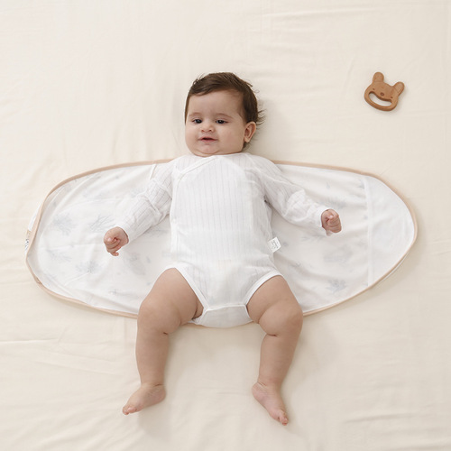 Baby sleeping bag, anti-shock swaddle, silent hook-and-loop knitted cotton swaddle, newborn bag, hand newborn bag sheet