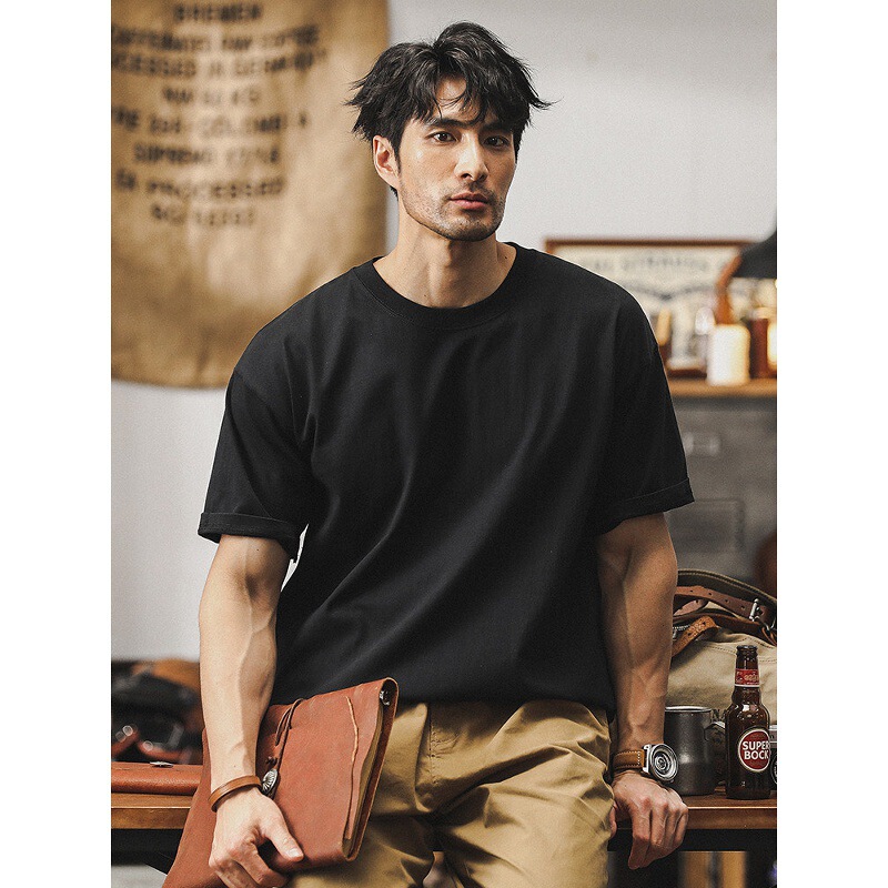 American-Style Heavyweight 250g Pure Cotton Short-Sleeve T-Shirt for Men, Summer 2026 New Model, Loose Basic Versatile Solid Color Base Shirt American-Style Heavyweight 250g Pure Cotton Short-Sleeve T-Shirt for Men, Summer 2026 New Model, Loose Basic Versatile Solid Color Base Shirt