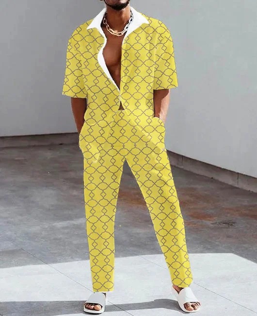 Temperamento de moda, estilo de personalidad, camisa de manga corta impresa en 3D, pantalones, MB1-MR10 de dos piezas de estilo popular para hombres