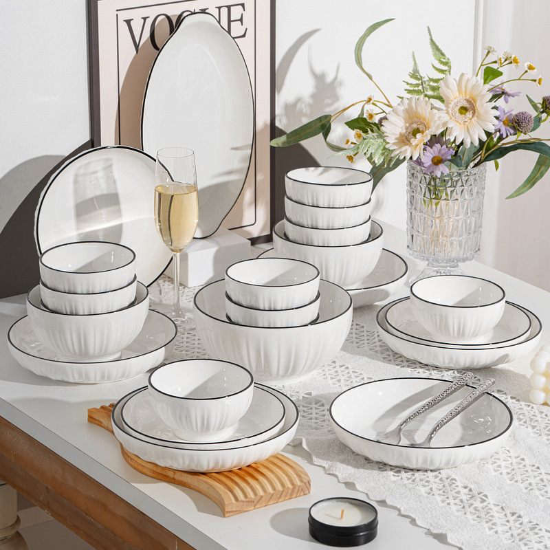 Furuxiang Japanese Simple Underglaze Color Ceramic Tableware Bowls and Plates High-End Dishware Set Home DIY Optional Furuxiang Japanese Simple Underglaze Color Ceramic Tableware Bowls and Plates High-End Dishware Set Home DIY Optional