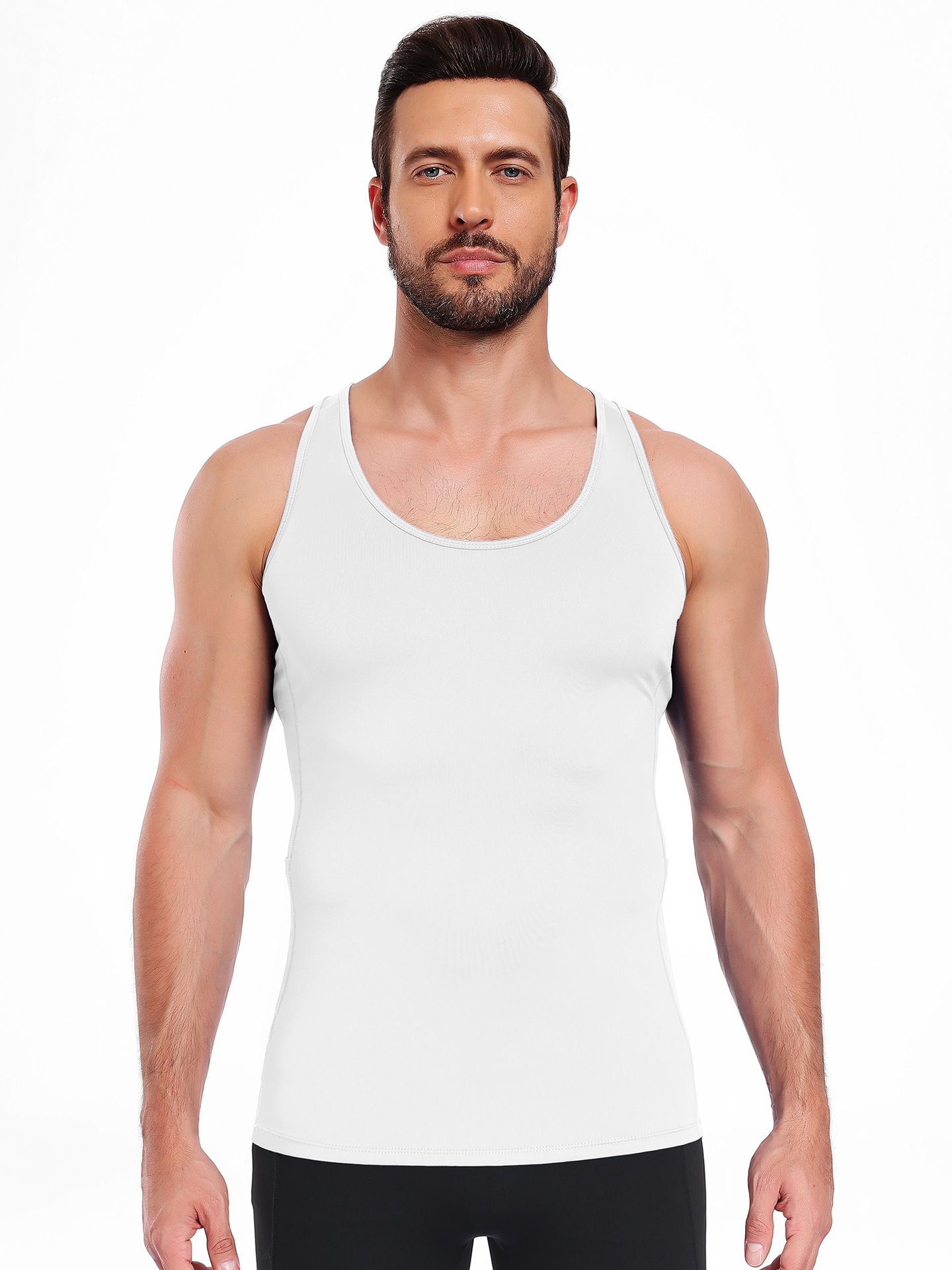chaleco de hombre de bolsillo doble lateral de color sólido deportivo de entrenamiento image 6