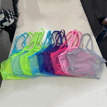 旅行沙灘袋沙灘包網包兒童玩具收納袋中號手提衣物整理袋跨境批發