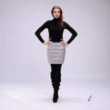 外贸秋冬羽绒短裙松紧腰半身裙性感包臀裙修身显瘦腰裙