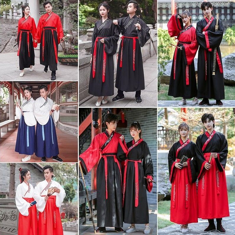 Hanfu for Women with Han Elements, Chinese Style, Daily Wear, Improved Version for Graduation Photos, Class Uniform, Traditional Set with Cross-Collar, Role-Playing