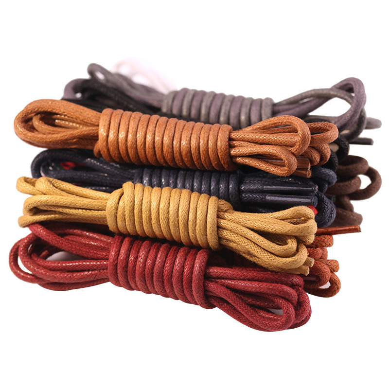 Waxed cotton shoelaces 0.5 meters -1.2 meters spot 3mm round boots waxed casual business shoes shoelaces