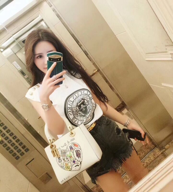 Spring and Summer New balmain Cotton Loose Coin Pattern Gold Buckle Sleeveless T-shirt for Women