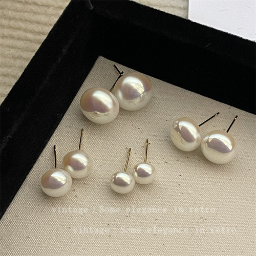 Mosquito coil ear clips, high-end, steamed buns, pearl earrings, niche, versatile, retro, gentle earrings, high-end earrings for women