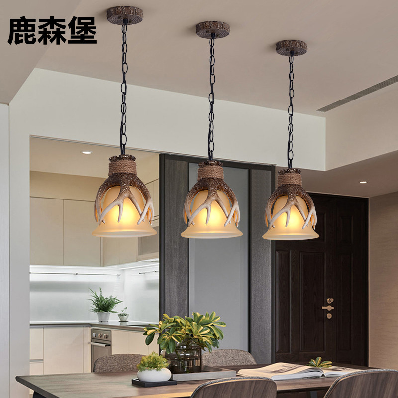 Cruzar la frontera especial de la lámpara de la asanta americana retro restaurante pasillo lámpara de araña de resina Bar cubierta colgante creativo