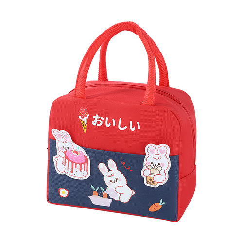 New rabbit lunch box bag with rice lunch bag thickened aluminum foil insulation bag student lunch bag office worker lunch bag